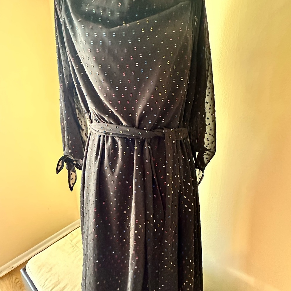 Eloquii Black Sheer Midi Dress